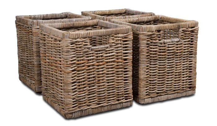 Acre & Artisan Set Of 4 Rattan Wicker Baskets