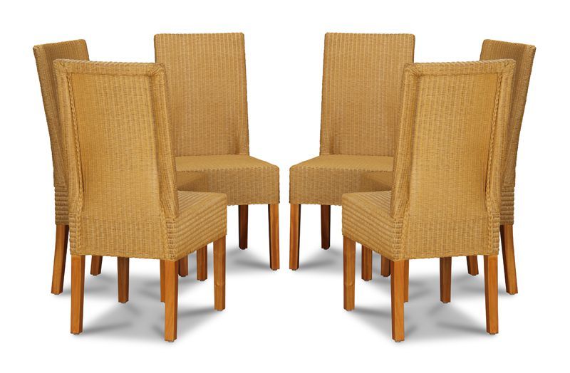 Lloyd Loom Natural Dynamo Dining Chairs x6 - In Stock