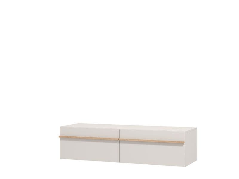 Cashmere & Oak Effect Wall Mounted Floating Wide Large TV Unit