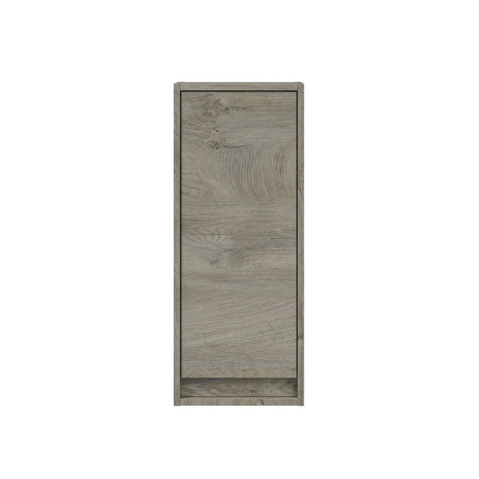 Shaarawy Grey Oak Effect 1 Door Wall Mounted Floating Bathroom Cupboard