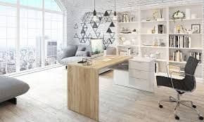 Oak & White Desk