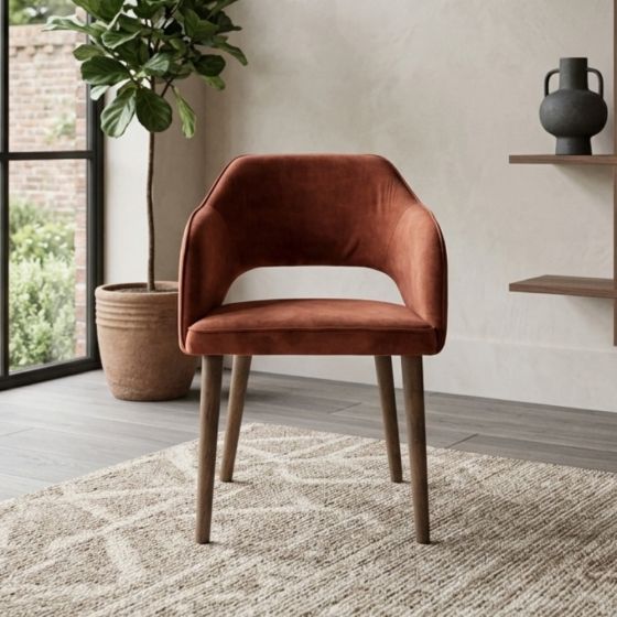 Acre & Artisan Skye Velvet Dining Chairs Rust