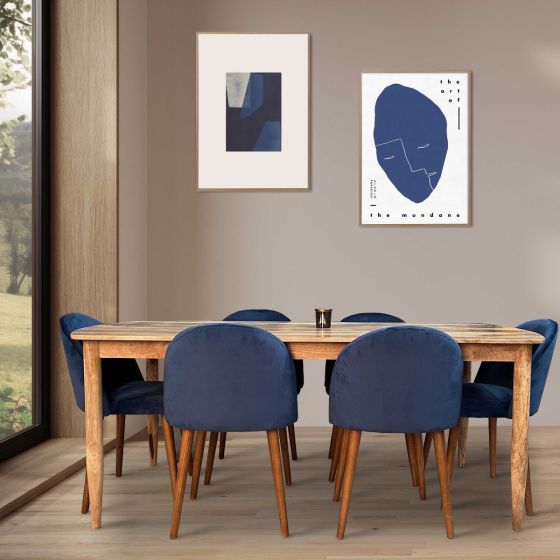 Acre & Artisan Scandi Mango 190Cm Dining Table 6 Zena Dining Chairs
