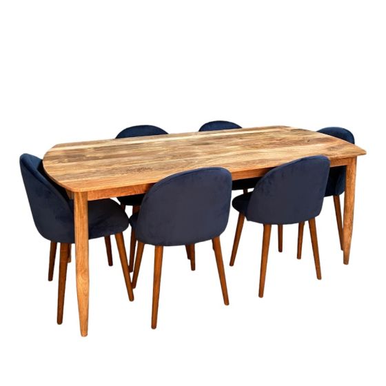 Acre & Artisan Scandi Mango 190Cm Dining Table 6 Zena Dining Chairs