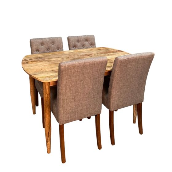 Acre & Artisan Scandi Mango 130Cm Dining Table Milan Button Dining Chair
