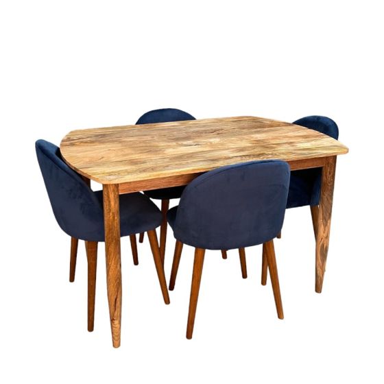 Acre & Artisan Scandi Mango 130Cm Dining Table 4 Zena Dining Chairs