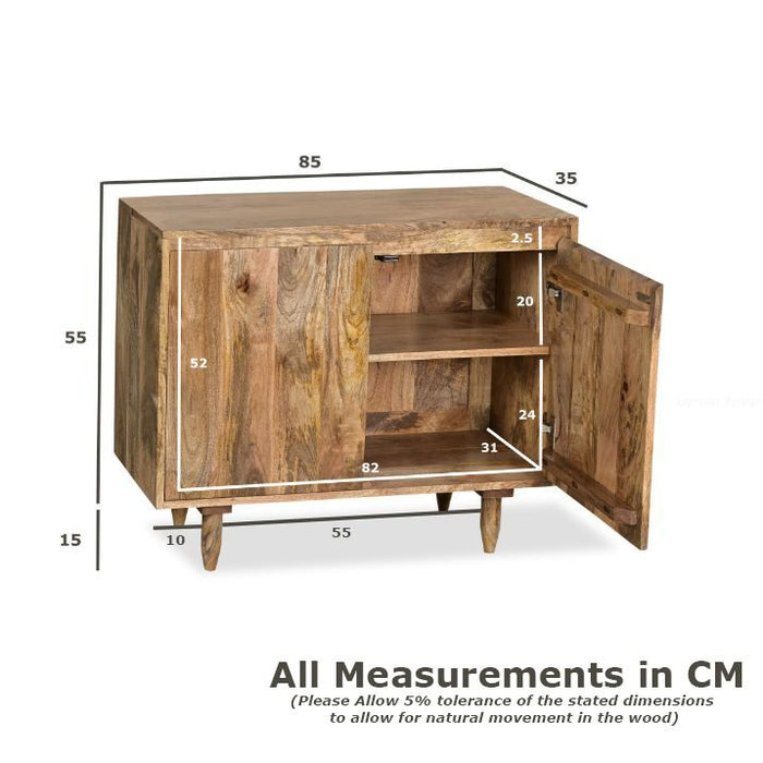 Oak Stain Scandi Mango 85cm Sideboard - In Stock