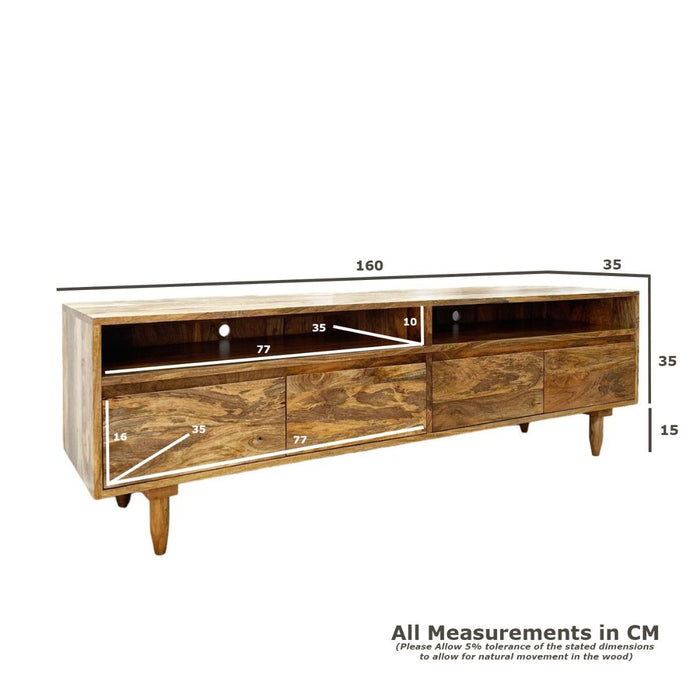 Oak Stain Scandi Mango 160cm TV Unit - In Stock