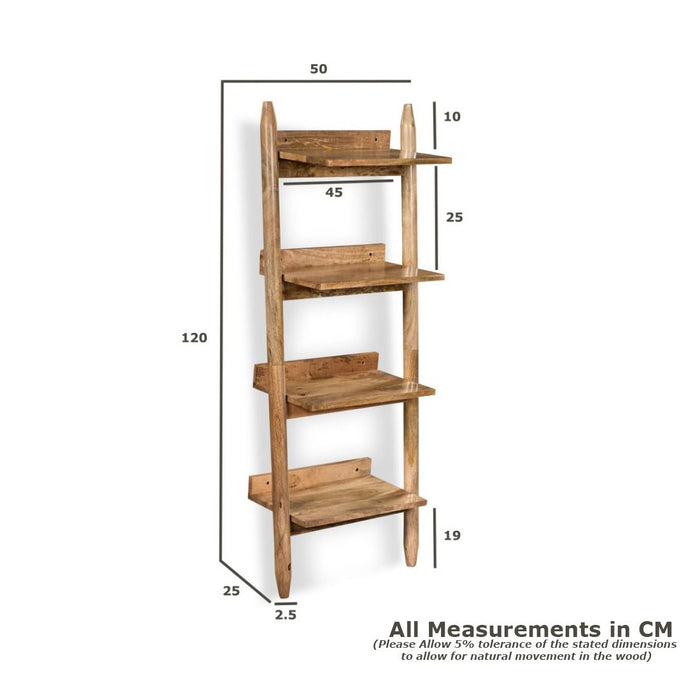 Oak Stain Scandi Mango 50cm Ladder Wall Unit - In Stock