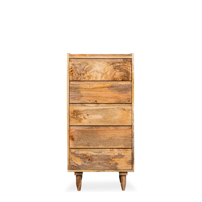 Scandi Mango 5 Drawer Tall Boy - In Stock