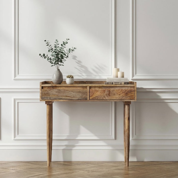 Scandi Mango 90cm 2 Drawer Console Table - In Stock