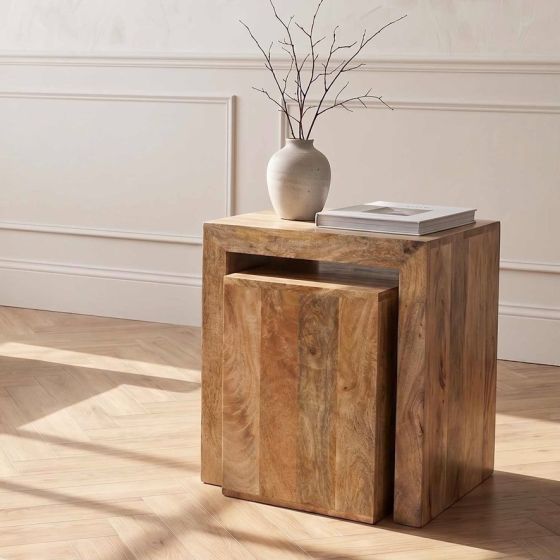 Acre & Artisan Light Solid Wood Cube Nest 143