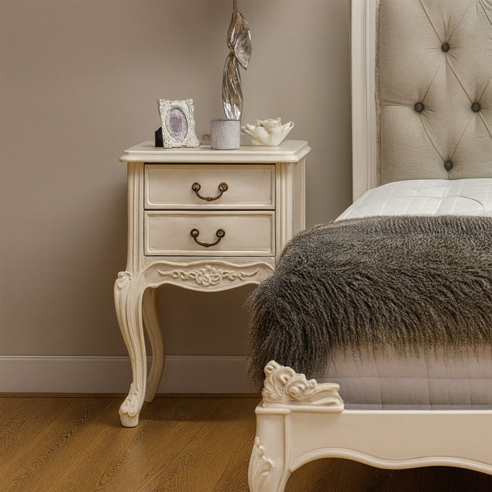 Sophia French 2 Drawer Bedside Table