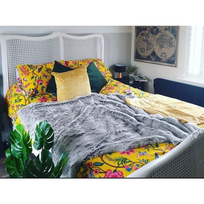 Sophia French Painted Louis XV Rattan Bed