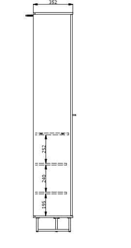 Oak Effect Tall Slim 2-Door Wardrobe