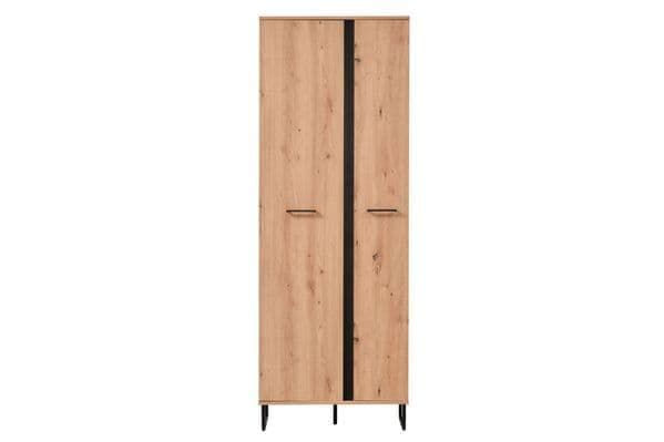 Oak Effect Tall Slim 2-Door Wardrobe