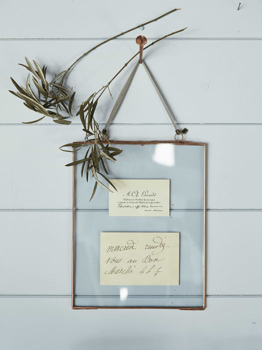 Delicate Hanging Glass Frame - Copper