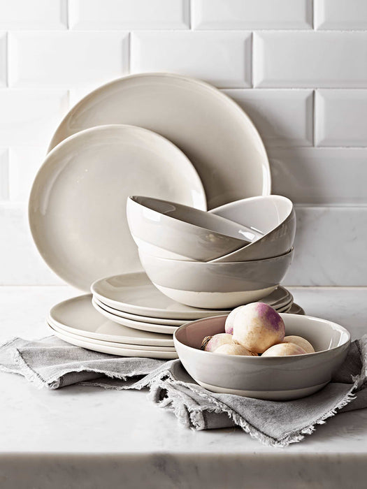 Four Dip Glaze Side Plates - Grey