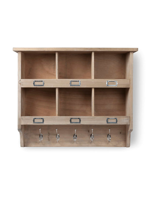 Wooden Box Unit With Hooks