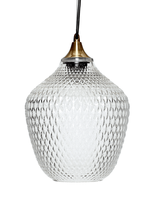 Embossed Glass Pendant - Clear