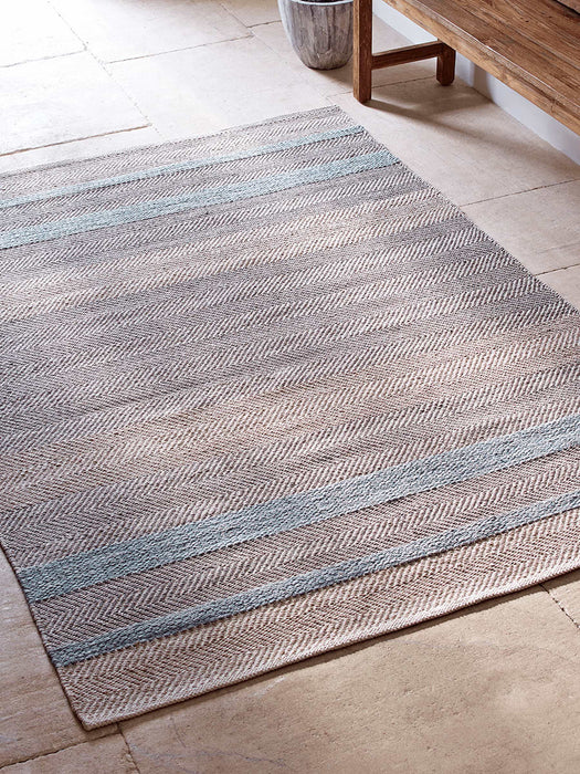 Flatweave Stripe Rug - Blue