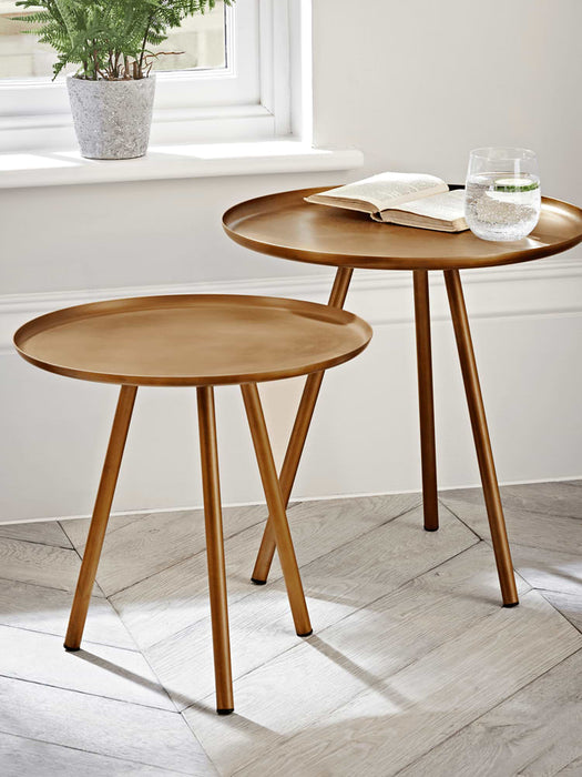 Two Burnished Gold Tables