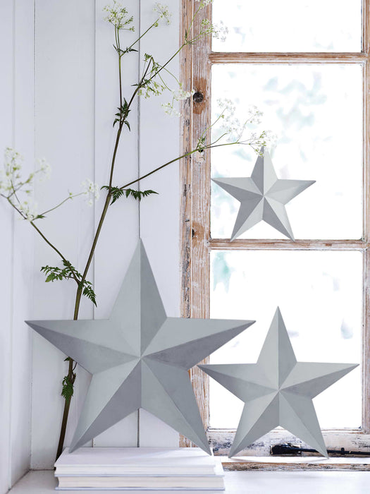 Three Gesso Stars - Light Grey