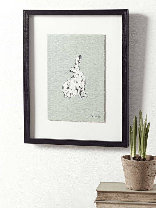 Framed Turning Hare Print