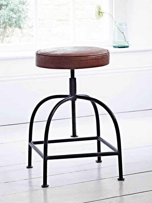 Leather Twist Stool