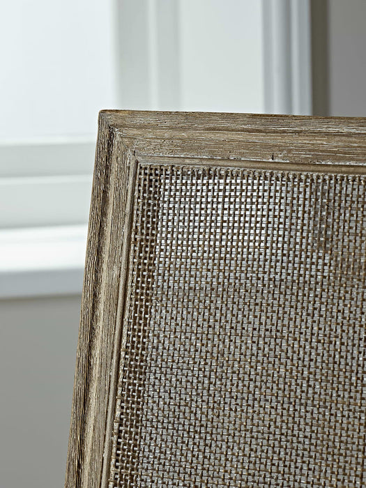 Two Oak & Linen Chairs