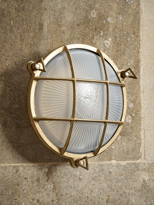 Brass Round Bunker Light