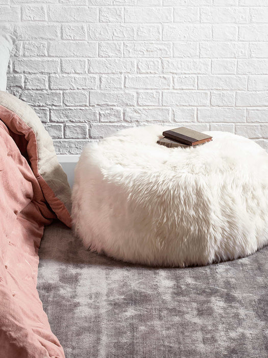 Sumptuous Sheepskin Pouffe - Ivory