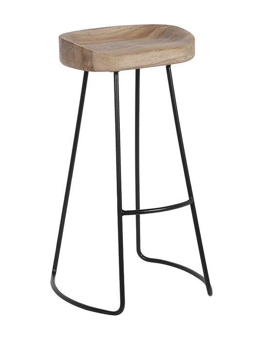 Weathered Oak & Metal Stool