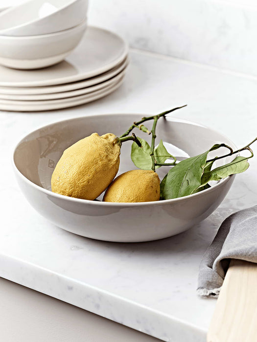 Dip Glaze Serving Bowl - Grey