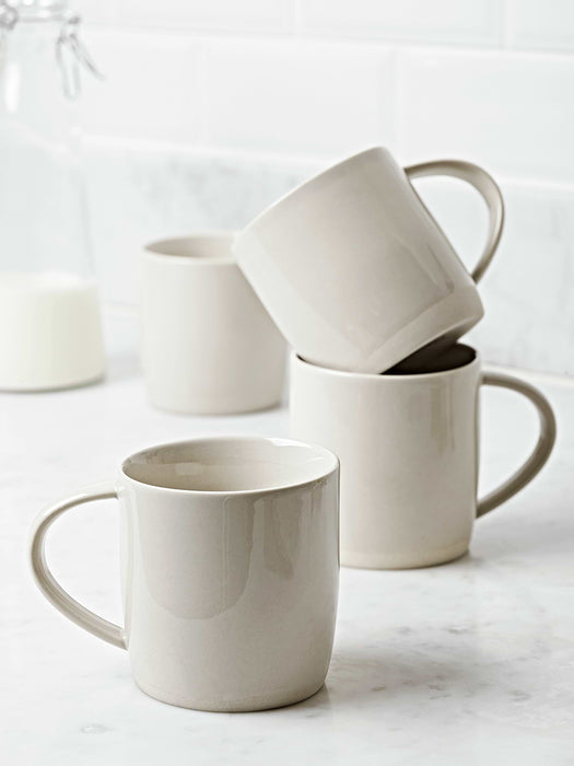 Four Dip Glaze Mugs - Soft White
