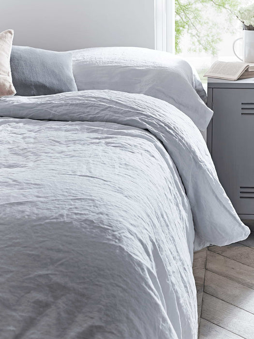 Washed Linen Duvet Cover Kingsize - Soft Grey