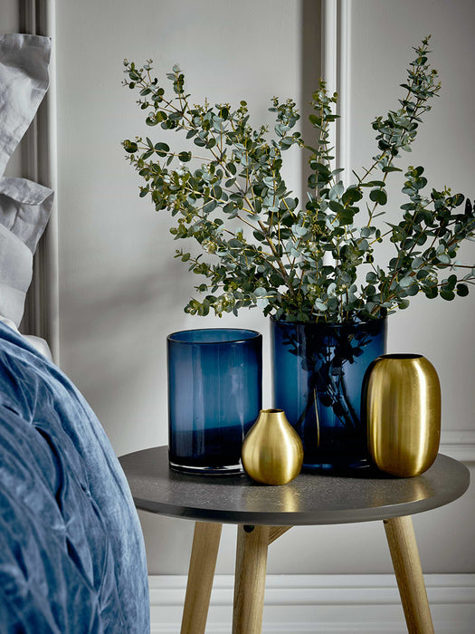 Two Blue Glass Vases