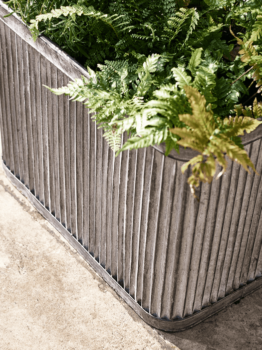 Three Fluted Zinc Planters
