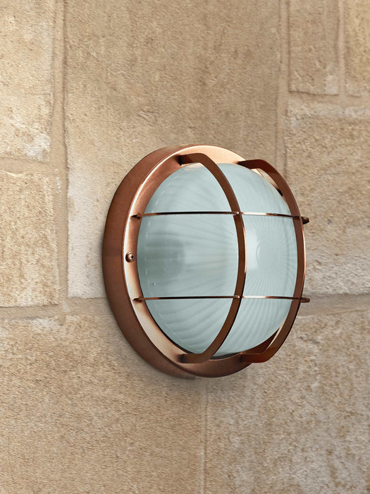 Round Bunker Wall Light - Copper