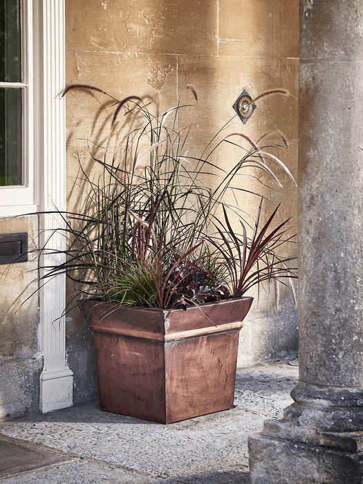 Square Metal Planter - Copper