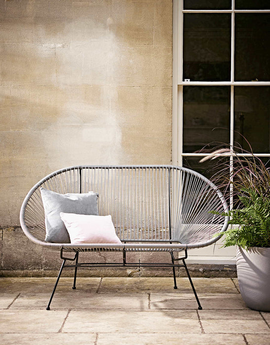 Indoor Outdoor Grey String Bench