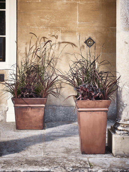 Square Metal Planter - Copper