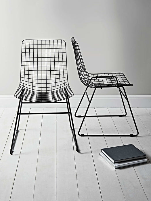Two Black Iron Dining Chairs