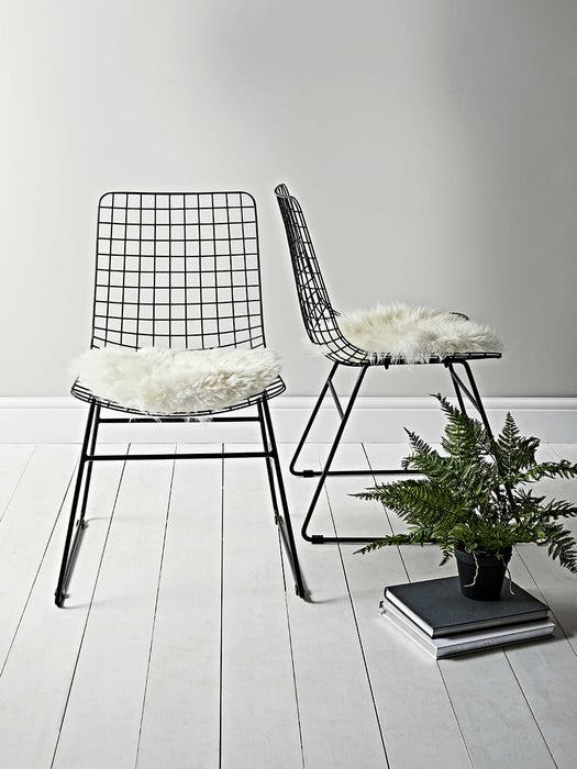 Two Black Iron Dining Chairs