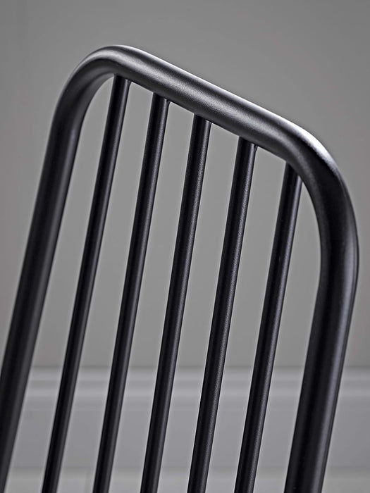 Two Metal Cafe Chairs - Black