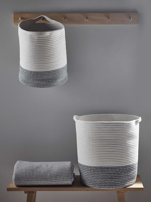 Two White & Grey Baskets