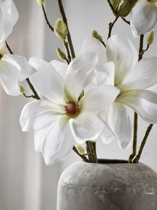Three Faux Magnolia - Ivory