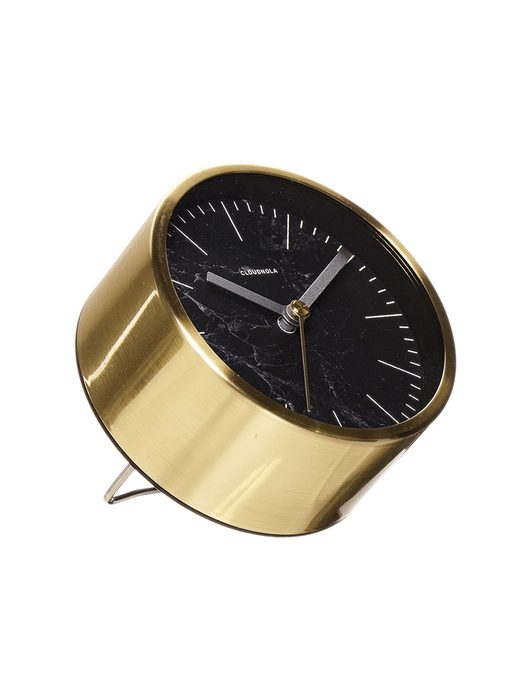 Black Marble & Brass Alarm Clock