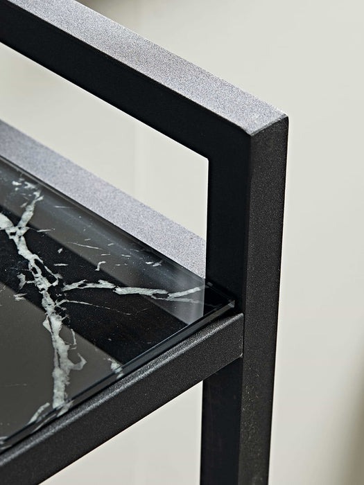 Marble Effect Glass Shelf Unit