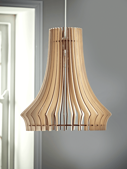 Wooden Slatted Tapered Pendant